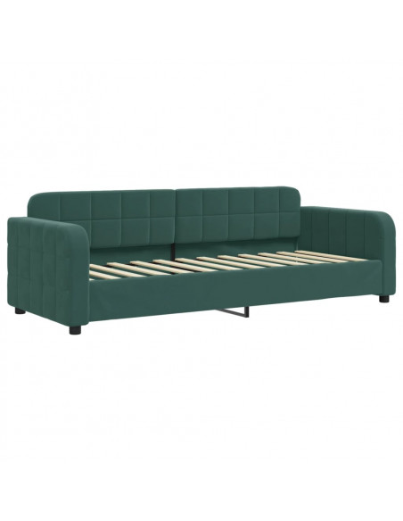 Divano Letto con Letto Estraibile Verde Scuro 80x200cm Velluto