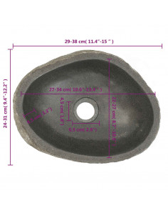 Lavandino in Pietra di Fiume Ovale 29-38 cm