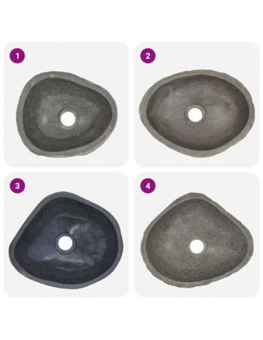 Lavandino in Pietra di Fiume Ovale 29-38 cm