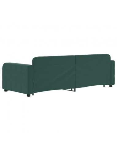Divano Letto con Letto Estraibile Verde Scuro 80x200cm Velluto