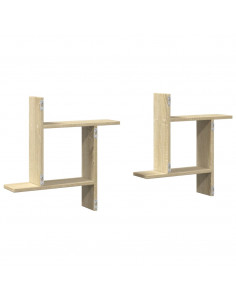 Mensole Parete 2pz Rovere Sonoma 50x12x50 cm in Truciolato