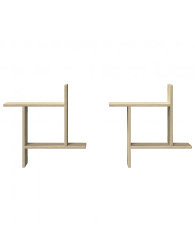 Mensole Parete 2pz Rovere Sonoma 50x12x50 cm in Truciolato