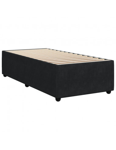 Giroletto a Molle con Materasso Nero 80x200 cm in Velluto