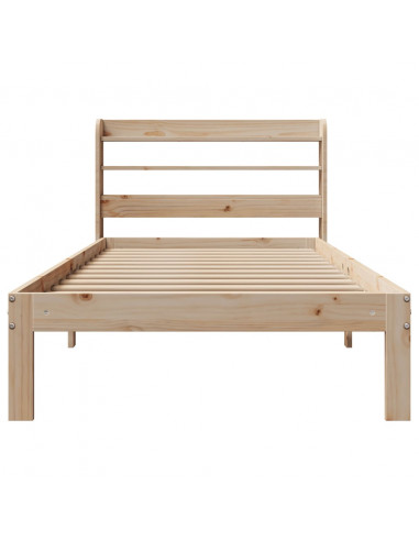 Giroletto con Testiera 75x190 cm in Legno Massello di Pino