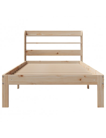 Giroletto con Testiera 75x190 cm in Legno Massello di Pino