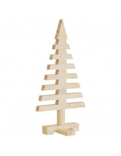 Albero di Natale Decorativo in Legno 60 cm Legno Massello Pino