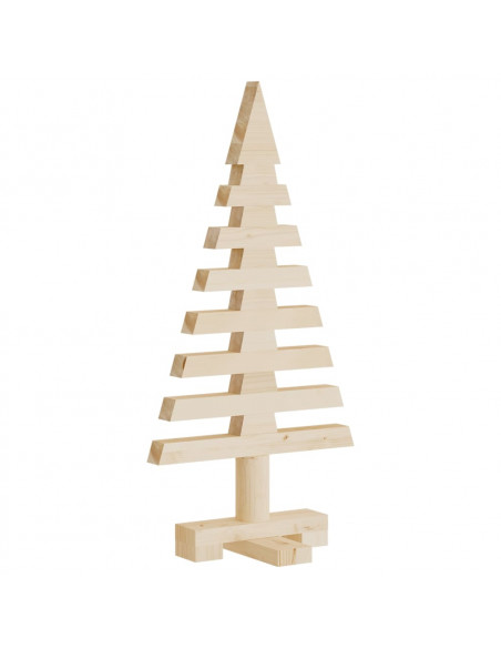 Albero di Natale Decorativo in Legno 60 cm Legno Massello Pino