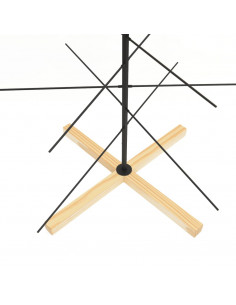 Albero di Natale in Metallo con Base in Legno Nero 150 cm