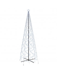 Albero di Natale a Cono Bianco Freddo 1400 LED 160x500 cm 2