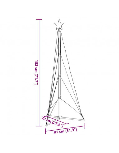 Illuminazione per Albero di Natale 363 LED Colorato 182 cm
