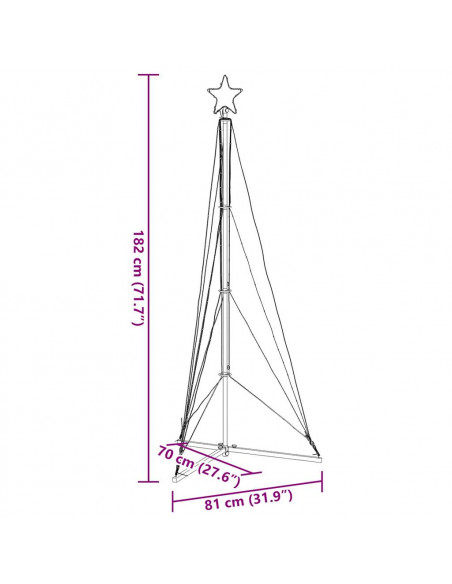 Illuminazione per Albero di Natale 363 LED Colorato 182 cm