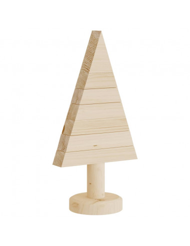 Alberi di Natale Decorativi in Legno 2pz 30cm Massello di Pino