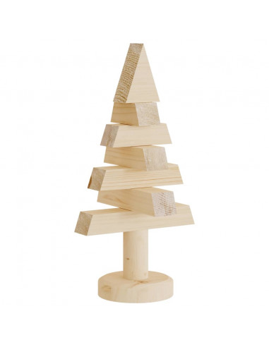 Alberi di Natale Decorativi in Legno 2pz 30cm Massello di Pino