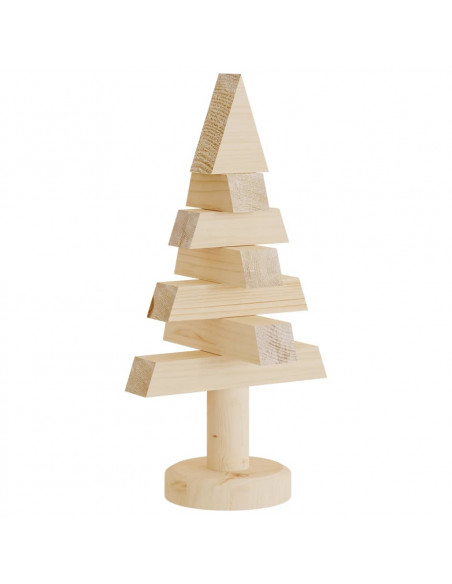 Alberi di Natale Decorativi in Legno 2pz 30cm Massello di Pino