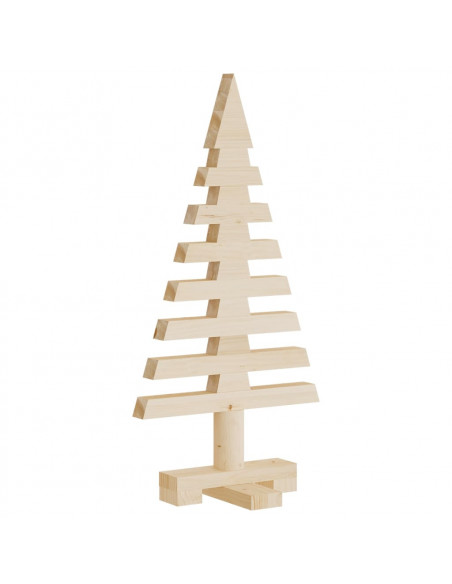Albero di Natale Decorativo in Legno 60 cm Legno Massello Pino
