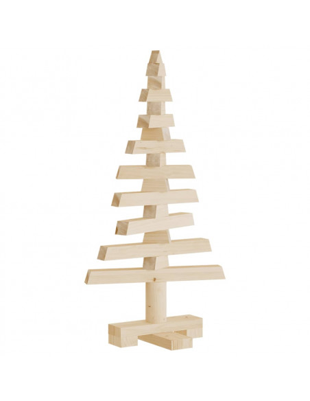 Albero di Natale Decorativo in Legno 60 cm Legno Massello Pino
