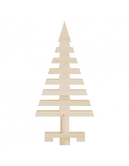 Albero di Natale Decorativo in Legno 60 cm Legno Massello Pino