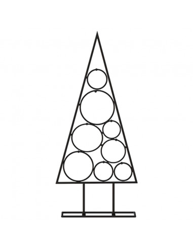 Albero di Natale Decorativo in Metallo Nero 60 cm