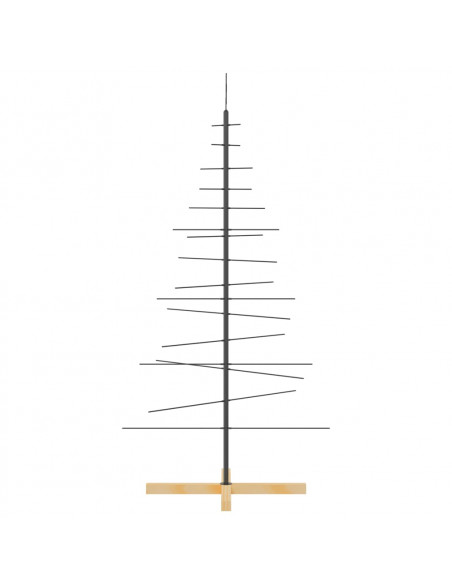Albero di Natale in Metallo con Base in Legno Nero 150 cm