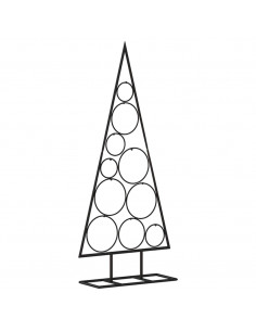 Albero di Natale Decorativo in Metallo Nero 90 cm 2