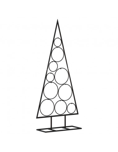 Albero di Natale Decorativo in Metallo Nero 90 cm