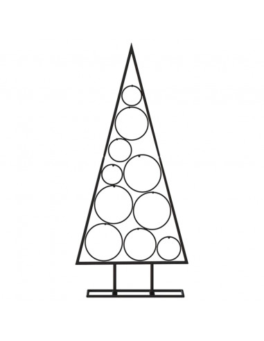 Albero di Natale Decorativo in Metallo Nero 90 cm