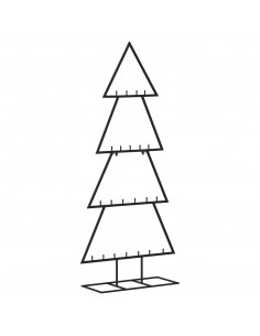 Albero di Natale Decorativo in Metallo Nero 125 cm 2