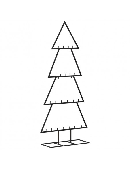 Albero di Natale Decorativo in Metallo Nero 125 cm
