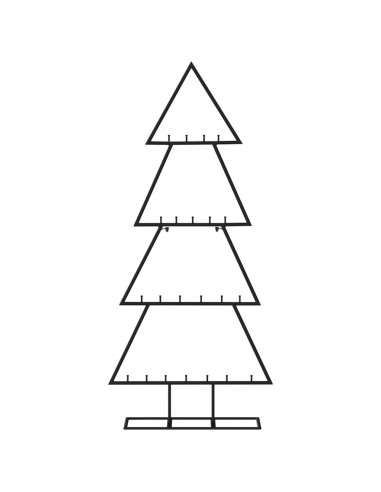Albero di Natale Decorativo in Metallo Nero 125 cm