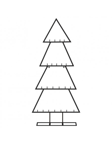 Albero di Natale Decorativo in Metallo Nero 125 cm
