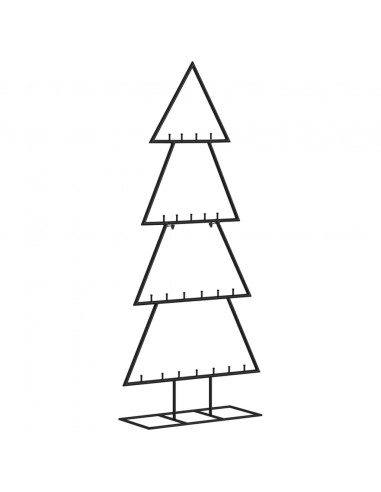 Albero di Natale Decorativo in Metallo Nero 125 cm