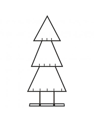 Albero di Natale Decorativo in Metallo Nero 60 cm