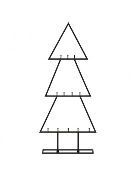 Albero di Natale Decorativo in Metallo Nero 60 cm