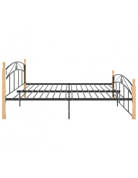 Giroletto Nero in Metallo e Legno Massello di Rovere 200x200 cm