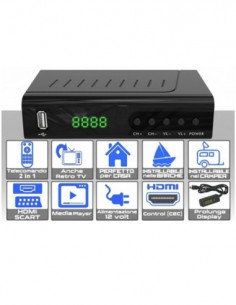 NOT ONLY TV DECODER LV6T2BOXHD RICEVITORE DIGITALE TERRESTRE DVB-T2 FULL HD