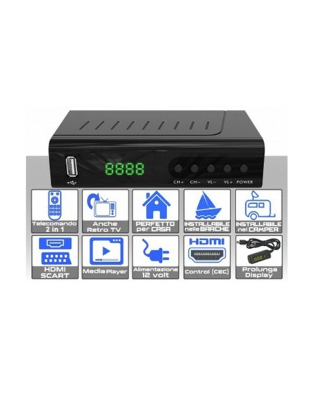 NOT ONLY TV DECODER LV6T2BOXHD RICEVITORE DIGITALE TERRESTRE DVB-T2 FULL HD