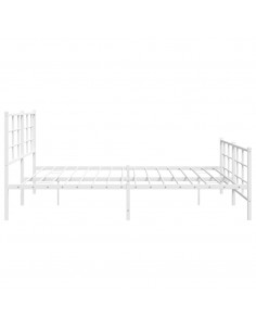 Giroletto con Testiera e Pediera Metallo Bianco 183x213 cm