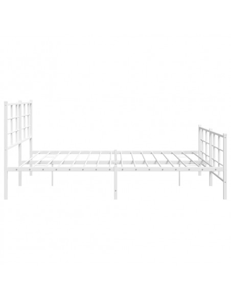 Giroletto con Testiera e Pediera Metallo Bianco 183x213 cm