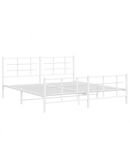 Giroletto con Testiera e Pediera Metallo Bianco 183x213 cm