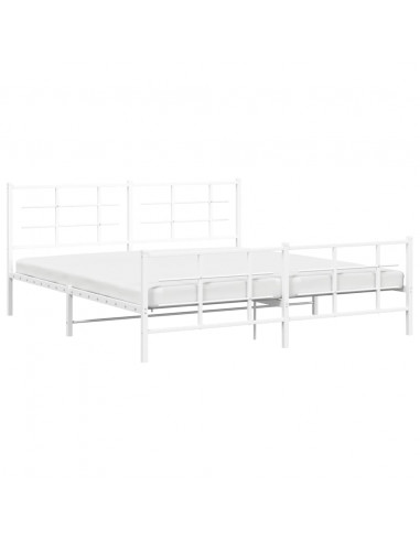 Giroletto con Testiera e Pediera Metallo Bianco 183x213 cm