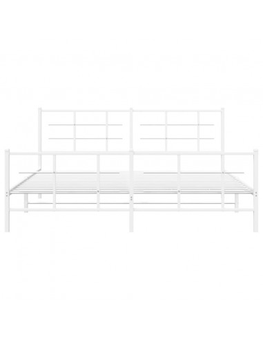 Giroletto con Testiera e Pediera Metallo Bianco 183x213 cm