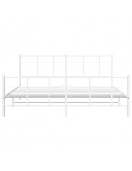 Giroletto con Testiera e Pediera Metallo Bianco 183x213 cm
