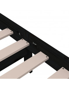 Giroletto Nero in Legno Massello 150x200 cm King Size