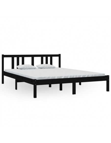 Giroletto Nero in Legno Massello 150x200 cm King Size