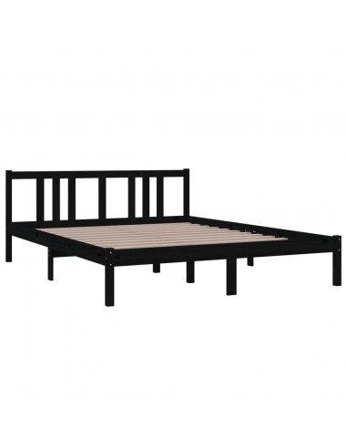 Giroletto Nero in Legno Massello 150x200 cm King Size