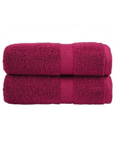 Asciugamani Ospiti 2 pz Bordeaux 30x50 cm 600gsm 100% Cotone