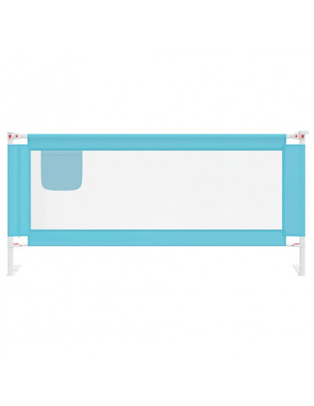 Sponda Letto di Sicurezza per Bambini Blu 200x25 cm in Tessuto