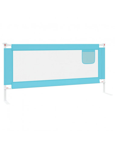 Sponda Letto di Sicurezza per Bambini Blu 200x25 cm in Tessuto