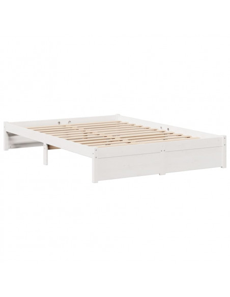 Letto Libreria senza Materasso Bianco 140x200 cm Legno di Pino