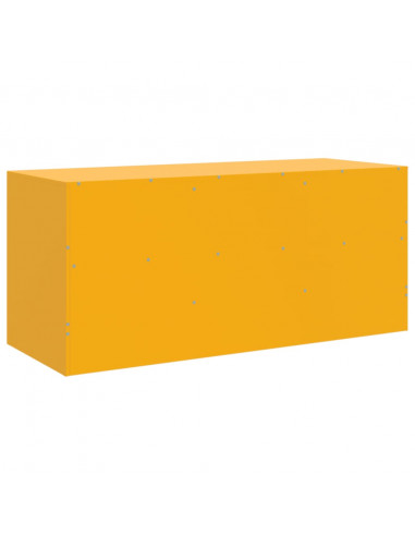 Mobile Porta TV Giallo Senape 99x39x44 cm in Acciaio